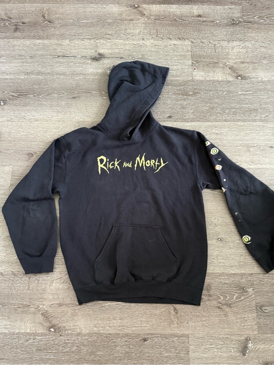 Adult Swim Other - Rick & Morty Trippy World Hoodie | Black Pullover Hooded Sweatshirt |Size Small